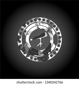 telescope icon on grey camo texture
