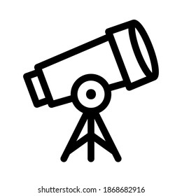 Telescope icon on white background. Education icon for mobile concept and web apps. Thin line telescope icon can be used for web and mobile