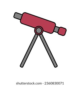 Telescope icon on white background. Vector illustration.