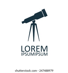 telescope icon on white background 