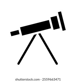 Telescope icon on white background. Concept of astronomy, science, and discovery.