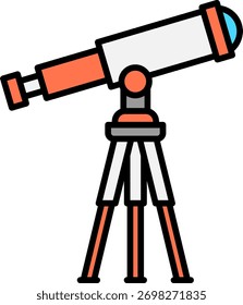 Teleskopsymbol auf weißem Hintergrund
