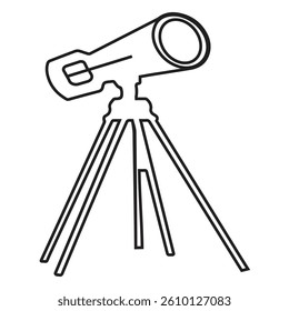 Telescope icon. Outline illustration of telescope vector icon for web design isolated on white background