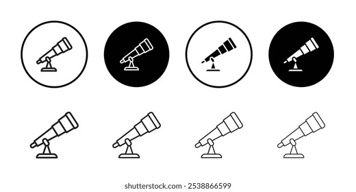 Signo de conjunto de contorno de icono de telescopio