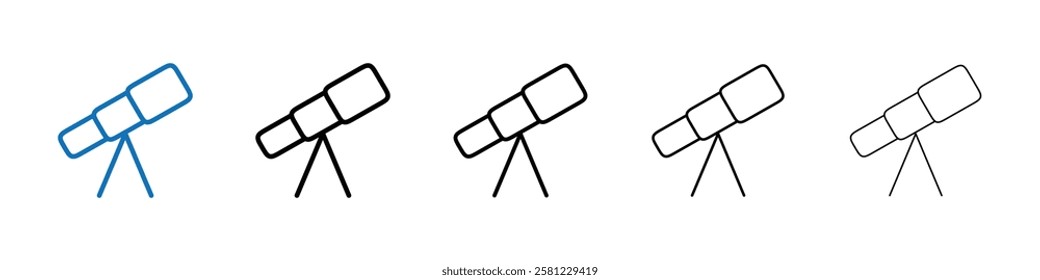 Telescope Icon Outline vector logo for web ui