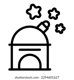 Telescope icon outline vector. Spaceship alien. Rocket game