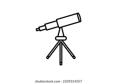telescope. Icon related to space exploration. line icon style. Simple vector design