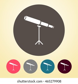 Telescope Icon in round shape.