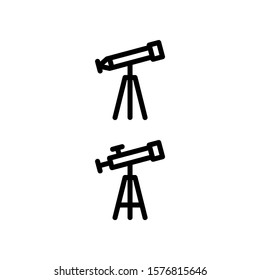 Telescope Icon. Science Icon Set Vector Logo Symbol.
