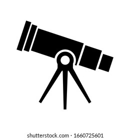 Telescope icon scientific tool, scientific exploration vector isolated