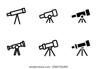 telescope icon set design template