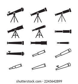Telescope Icon Set, Design Vector Illustration
