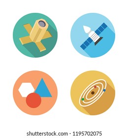 telescope icon set. vector set about satellite, geometry and solar system icons set.