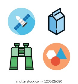telescope icon set. vector set about satellite, milky, geometry and binoculars icons set.