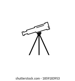 Signo de icono del telescopio, ilustración del vector