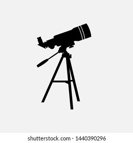 Telescope Icon, Silhouette Telescope Isolated. Vector Eps10