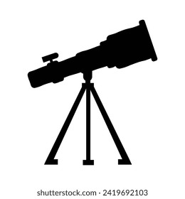 icono del telescopio icono espacio telescopio negro 