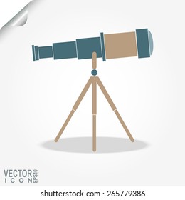 Telescope icon, space exploration, search ideas, finding a new vision, business concept,  - vector illustration