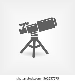 telescope icon, space observation, astronomy, stargazing, vector illustration