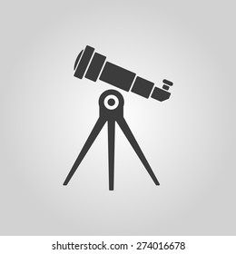 The telescope icon. Spyglass symbol. Flat Vector illustration