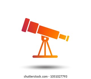 Telescope icon. Spyglass tool symbol. Blurred gradient design element. Vivid graphic flat icon. Vector