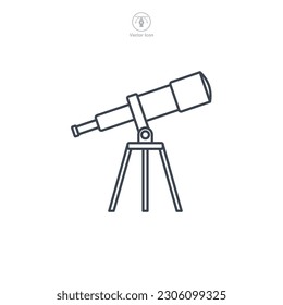 Telescope icon symbol template for graphic and web design collection logo vector illustration