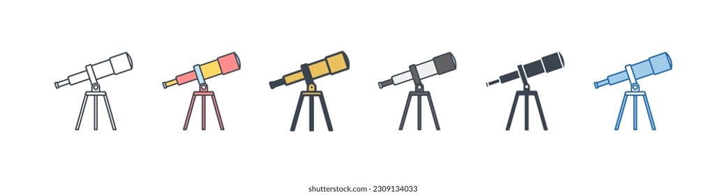 Telescope icon symbol template for graphic and web design collection logo vector illustration
