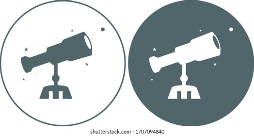 Telescope icon. Telescope symbol. Vector illustration