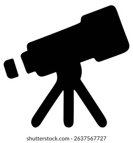 Telescope icon symbolizing astronomy, exploration, and space learning
