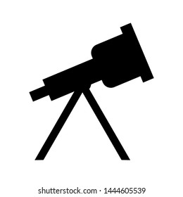 Telescope icon , template logo flat vector emblem isolated illustration , outline solid background white