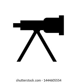 Telescope icon , template logo flat vector emblem isolated illustration , outline solid background white