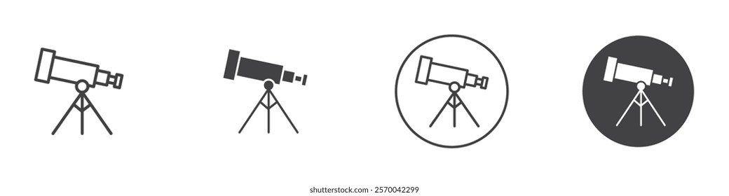 Telescope icon Thin line art isolated