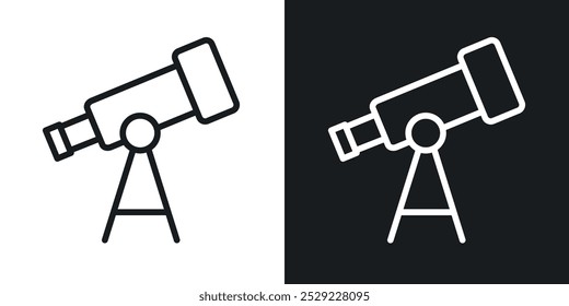 Telescope icon in Thin line black color. flat simple vector symbols illustration.