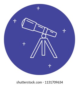 Telescope icon in thin line style