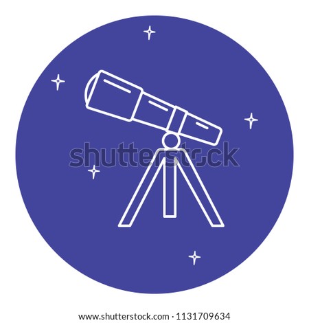 Telescope icon in thin line style