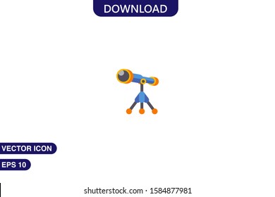 Telescope icon in trendy flat style isolated on white background vector illustration