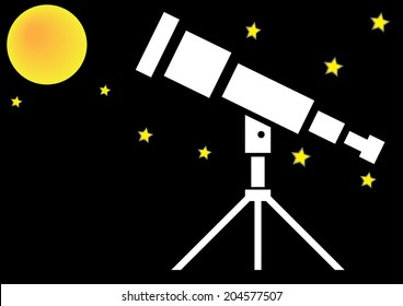 Telescope Icon. Vector