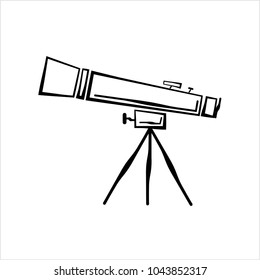 Telescope Icon, Telescope Vector Art Illustration