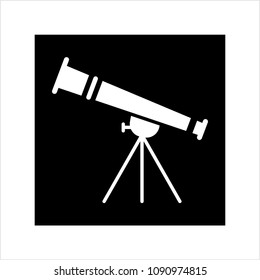 Telescope Icon, Telescope Vector Art Illustration