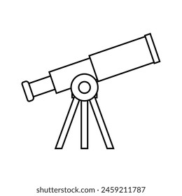 Vector del icono del telescopio. Signo de ilustración de astronomía. Símbolo o logotipo de Spyglass.