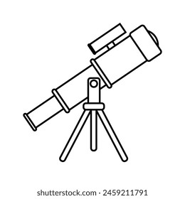 Telescope icon vector. Astronomy illustration sign. Spyglass symbol or logo.