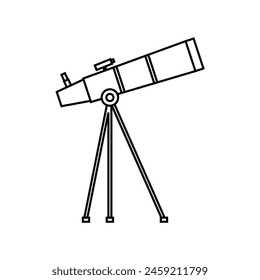 Telescope icon vector. Astronomy illustration sign. Spyglass symbol or logo.