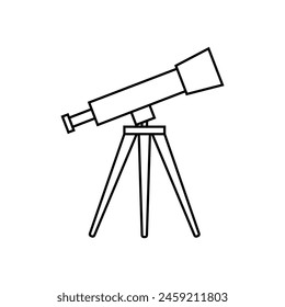 Telescope icon vector. Astronomy illustration sign. Spyglass symbol or logo.
