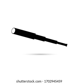 telescope icon vector in black on white background
