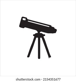 Vector de icono del telescopio negro y blanco