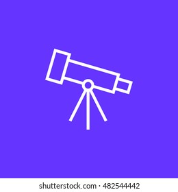 Telescope icon vector. Telescope clip art. Also useful as logo, silhouette, element, symbol, illustration. Compatible with ai, cdr and eps formats.
