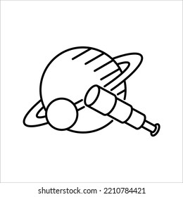 Plantilla de diseño de vectores de iconos del telescopio. ilustración vectorial sobre fondo blanco. EPS 10
