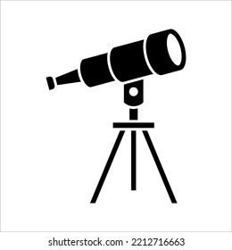 Plantilla de diseño de vectores de iconos del telescopio. ilustración vectorial sobre fondo blanco. EPS 10