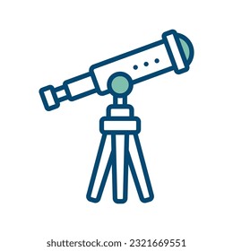 plantilla de diseño de vectores de iconos de telescopio en fondo blanco