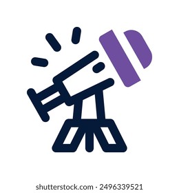 telescope icon. vector dual tone icon for your website, mobile, presentation, and logo design.